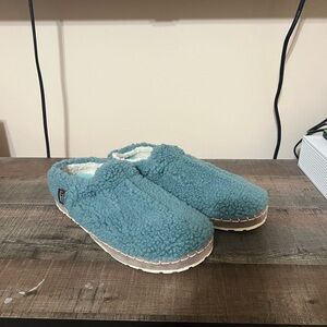 L.L. Bean Women’s Cozy Slipper Slides Blue Sherpa Fleece Granola Gorpcore Sz9